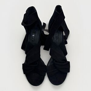 Topshop Heels Womens Size 8 EU 38 Black Tie Ankle Sleek